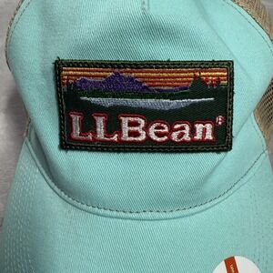 LL Bean Hat Cap Snap Back Blue Brown Mesh Trucker Outdoor Hiker Hiking NWT